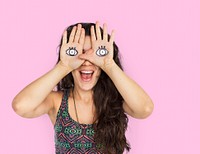 Woman Cheerful Studio Portrait Concept