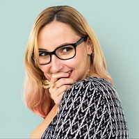 Woman Cheerful Studio Portrait Concept