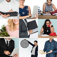 Collage of people job occupation mixed