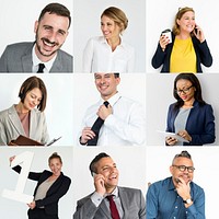 Collages diverse people business commercial