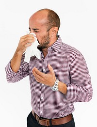 Man Sneeze Allergy Napkin Concept