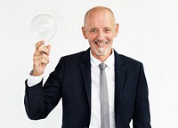 Man Holding Bulb Idea Concept