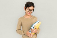 Little Boy Kid Adorable Cute Book Education Portrait Concept