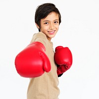 Boy Boxing Glove Hobby Concept