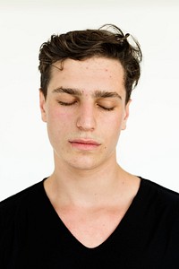 Men Eyes Closed Portrait Concept