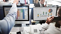 Computer screen is showing business data assessment