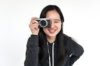 Asian Woman Smiling Happiness Camera Portrait Concept