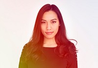 Asian Woman Face Expression Studio Portrait
