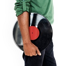 African Man Holding Record Concept