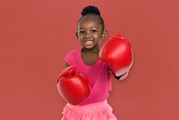Little Girl Smiling Happiness Boxing Sport Activity