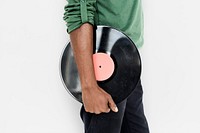 Man Holding Vinyl Retro Concept
