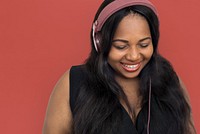 African Women Listen Music Portrait Concept