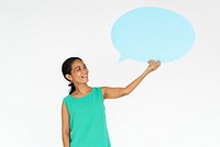 Woman Cheerful Studio Portrait Concept