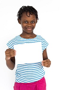 Little Girl Kid Adorable Cute Placard Copy Space Portrait Concept