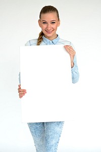 People Holding Empty Blank Copy Space Concept