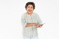 Senior Adult Woman Digital Tablet Technology Portrait Concept