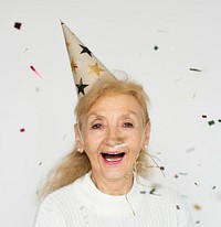 Senior Adult Woman Happiness Party Celebration Concept