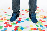 Foot Confetti Party Celebration Concept