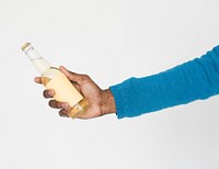 Human Hand Holding Bottle Drinks Concept