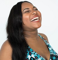 African Woman Laughing Portrait Concept