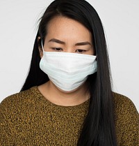 Woman Sickness Protective Mask Fever Concept