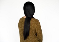 Woman Long Hair Rear View Portrait Concept