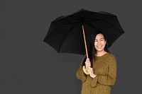 Woman Cheerful Studio Portrait Concept