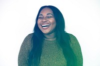 African Woman Laughing Face Expression Portrait Studio