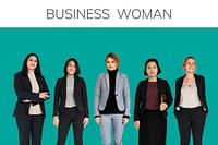 Businesswoman lifestyle gesture confidence profession standing on background