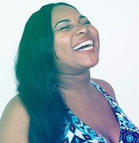 African Woman Laughing Face Expression Portrait Studio