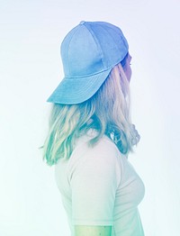 Woman Wear Cap Portrait Studio