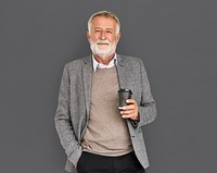 Mature Old Man Coffee Concept
