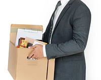 Business Man Holding Box Concept