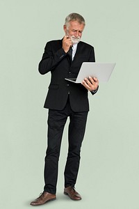 Caucasian Business Man Frustrated Laptop Concept