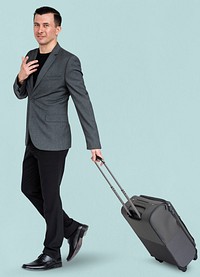 Businessman Passenger Traveling Vacation Suitcase Concept
