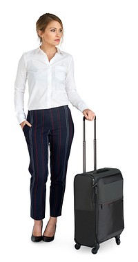 Businesswoman Passenger Traveling Vacation Suitcase Concept