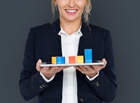 Business Woman Chart Smile Concept