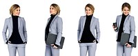 Businesswoman lifestyle gesture confidence profession standing on background