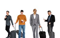 Diversity People Travel Luggage Studio Isolated