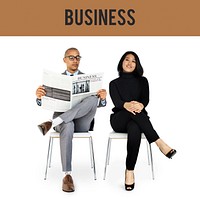 Diverse Business People Gesture Studio Isolated