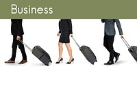 Diverse Business Travel People with Luggage Studio Isolated