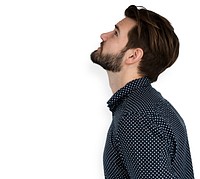 Man Curious Thinking Look up SIde View Portrait