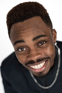 Young black guy smiling portrait