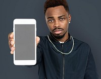 African Descent Man Holding Phone