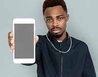 African Descent Man Holding Phone