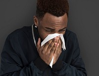 African Descent Man Sick Sad Tissue Paper
