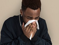 African Descent Man Sick Sad Tissue Paper
