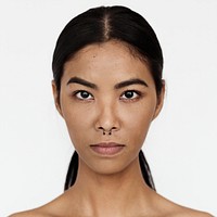Worldface-Thai woman in a white background