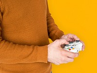 Human Hands Holding Game Controller Leisure Activity