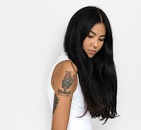 Asian Woman Tattoo Sideview